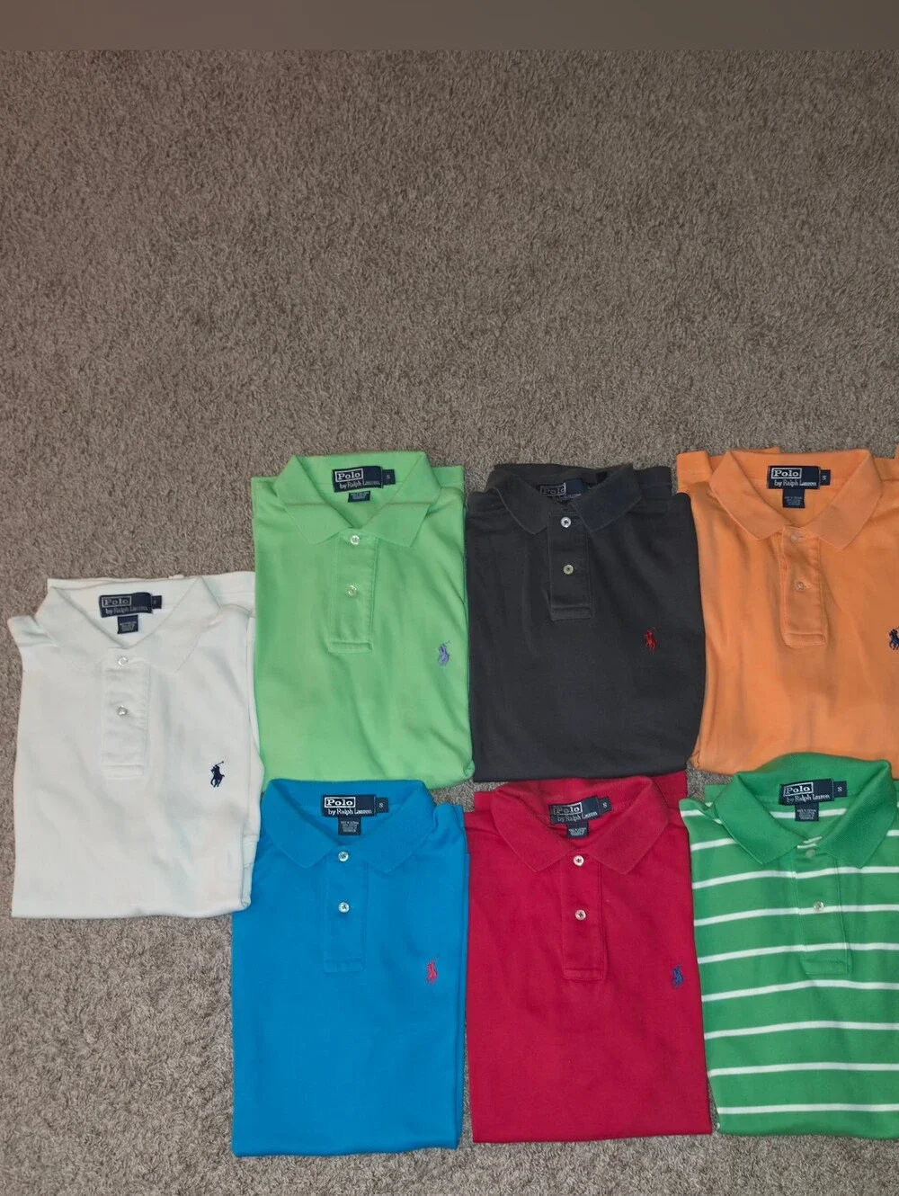 Ralph Lauren Shortsleeve Polo Shirt Bundle Lot Of 7 Colors Mens Size S / Small